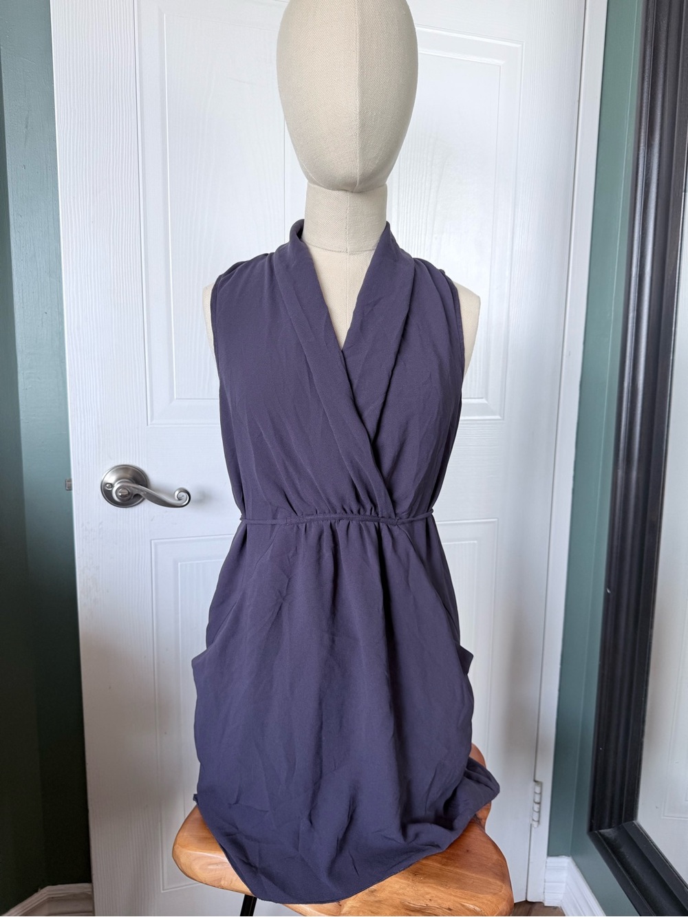 Wilfred Sleeveless Wrap-Front Mini Dress - Plum